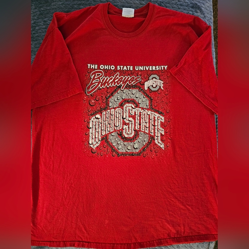 Vintage Ohio State Buckeyes Condensation Water Droplets T-Shirt Men's 3xl Rare